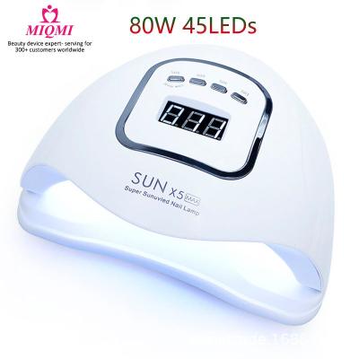 China MIQMI 2021 LED Gel Nail Polish Fast Cure Portable UV Led Lamp SUNX5 80W Led Light UV Nail Lamp Sun Nail Polish Dryer Tools for sale