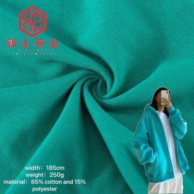 China Wrinkle Resistant 85% Cotton Polyester Elastic Embossed Fabrics And 15% Real Polyester Dust Proof Tight Match Sweater Cotton Fabrics for sale