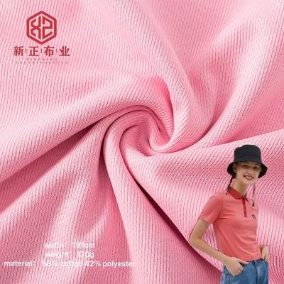 China Wool Rib 58% Cotton 42% Polyester Fabric Ultra Thin Elastic Oxygen Eroded Treatment Apparel Anti-Shrink New For Children's Clothing for sale