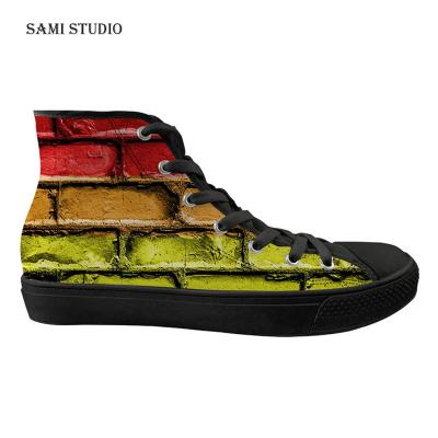 China Black Anti-Smell Canvas Bottom Shoes For Student Painting Wall Print Custom Shoes Design Your Own Canvas Shoes for sale