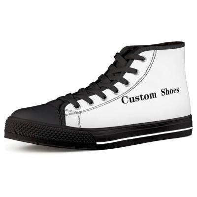 China Wholesale African Girl Shoe Art Women Shoes Fashion High Top Custom Black Canvas Anti-Smell Shoes Teen Girls Female Sneakers for sale