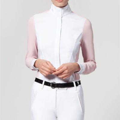 China wholesale customize mesh fabric show equestrian shirt splicing cooling equestrian shirt for sale