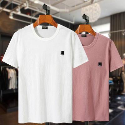 China Wholesale Custom Organic Anti-Shrink Shirt Mens Classic Solid Color Style Hemp Casual Cotton Blended T-Shirts for sale