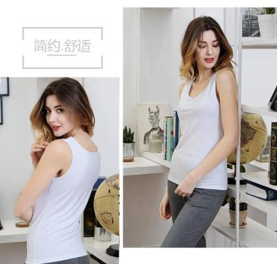 China 2021 QUICK DRY simple custom women's tank tops fitness tank tops white women's vests 5% spandex summer 95% bamboo sports gym running for sale