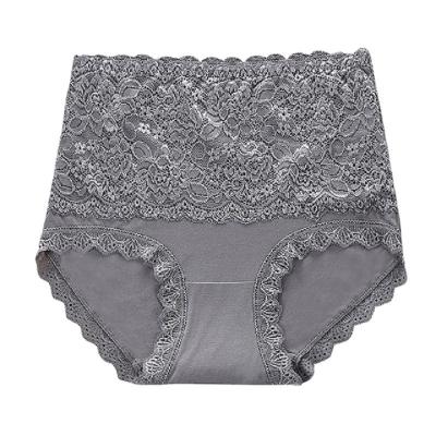 China Spandex/Polyester Spandex/Polyester high waist lace plus cotton modal women's sexy triangle belly panties for sale