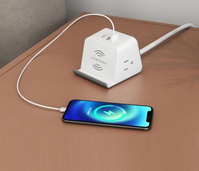 China Residential / General Purpose US Outlet Wireless Charger Power Station Power Strip With C-Cube Extension Type Usb Plug for sale