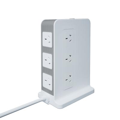 China With Surge Protector Saa Australia Outlet Desktop Standard Portable Power Board With 12 AC Power Outlet Tower Extension Plug Australia for sale