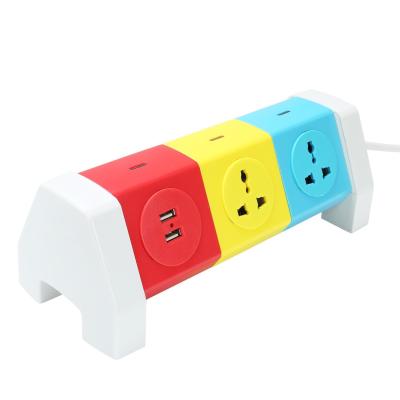 China Residential / General Purpose Desktop Electrical Switch 7Ac Universal Multi Outlet Extension Sockets Multi Layer With Usb for sale