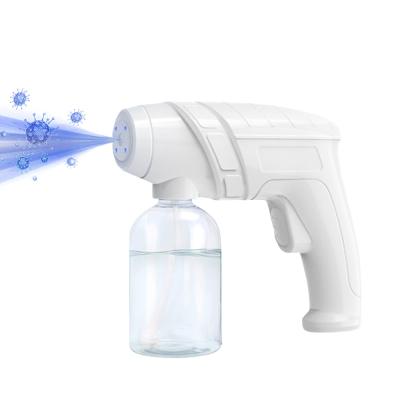 China Ready To Ship New Arrival Rechargeable Battery Portable Nano Spray Gun Blue Light Fogger Machine Atomizer for sale