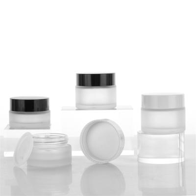 China Personal Care Customized Good OEM Quality 15g 30g 50g Cosmetic Cheap Glass Clear Cream Jar With Lid Luxury Cosmetic Packaging for sale