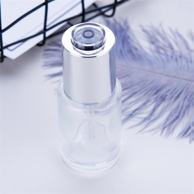 China Guangzhou Round Cosmetic Glass Bottle 30ml 50ml 100ml Clear Dropper Bottle For Essential Oil Or Skin Care Serum for sale