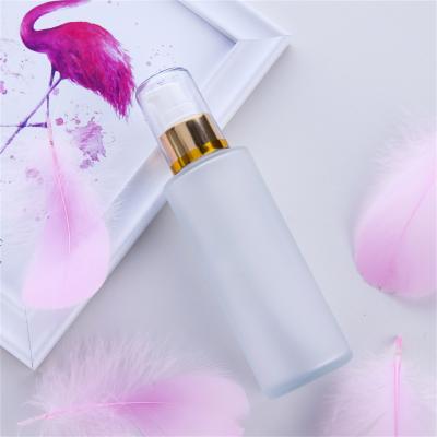 China Cosmetic Wholesale Cosmetic Bottle 50ml 100ml Frosted Clear Round Bottle For Lotion for sale