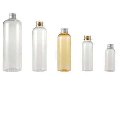 China 100ml 500ml Cosmetic Clear Yellow Empty Plastic Squeeze Bottle With Screw Cap for sale