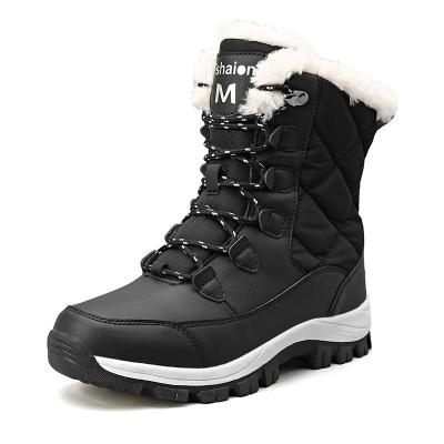 China New Winter Women Snow Boots Winter Boots Warm Platform Sweat-absorbent Leather Combat Boots for sale