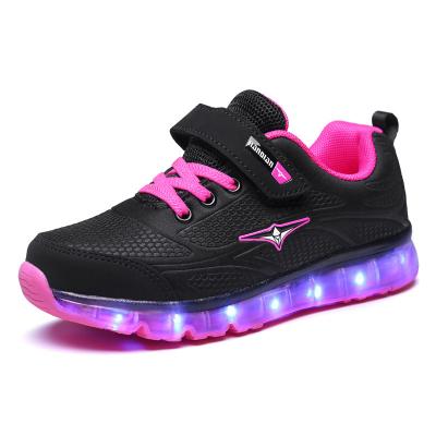 China Auto Colorful USB Charging Kids Roller Skate Sports Shoes Boys Girl LED Lighted Kids Flashing Glowing Sneakers With Wheels for sale