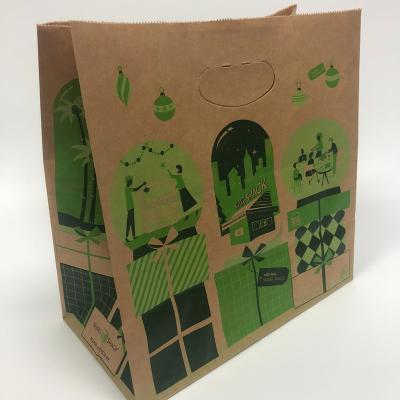 China Sedex Brcgs Blank Recyclable Food Grade Kraft Paper Bag Die Cut Paper Bags Closed Handle Recyclable Packaging Takeout Paper Bags For Bread for sale