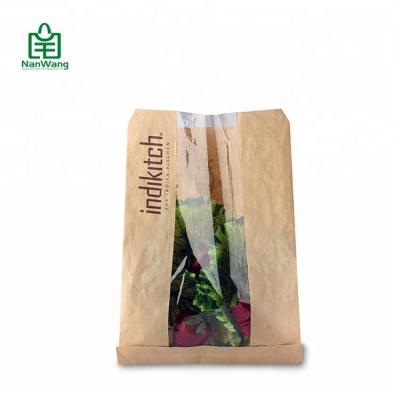 China Recyclable Automatic Machine Made Paper Bag With Windlow For Food Packaging for sale