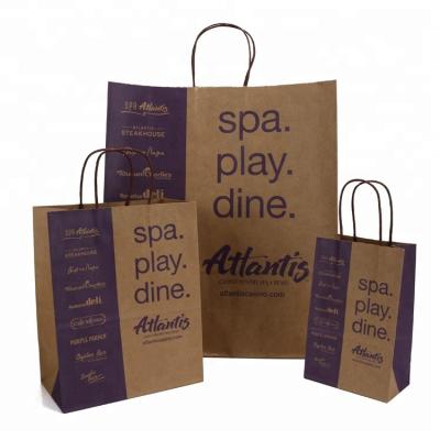 China Recyclable Cheap Recyclable Brown Kraft Paper Bag For Grocery Packing for sale