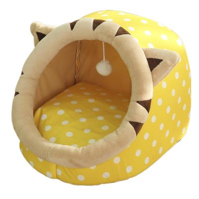 China Heating Four Seasons General kennel cat house autumn winter small dog closed cute cartoon villa style_S,pet bed for sale