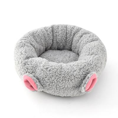 China Breathable Direct selling pet products dog cushion Plush calming dog bed with ear for sale