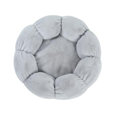 China Warm Animal Pet Round Bed Comfortable Travel Winter Deep Sleep Dog Bed for sale