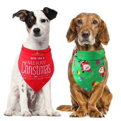 China Sustainable Christmas Pet's saliva towel dog triangular Binder Dogs and Cats scarf Elk Santa Claus gift for sale