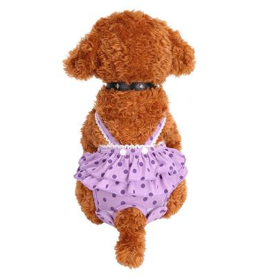 China New Pet Polka Dot Dog Teddy Panties Menstrual Menstrual Panties Viable Physical Skirt Strap Soft Menstrual Panties for sale