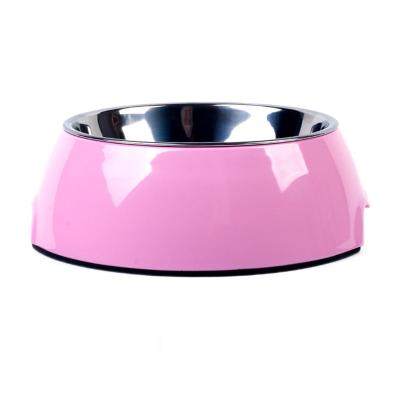 China Good Quality Double Melamine Sustainable Cat Bowl Stainless Steel Dog Bowl Various for sale