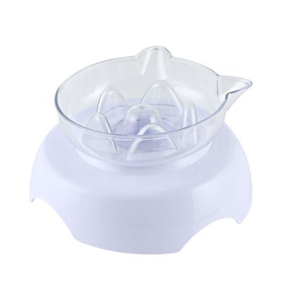 China Single Sustainable Slanted Mouth Shields Cervical Spine Feeder Slanted Transparent Cat Bowl for sale