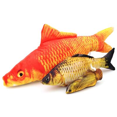 China Viable Simulated Fish Pet Toys Mint Plush Crucian Carp Clownfish Pet Toys Mint Fish for sale