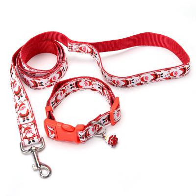 China New Viable Christmas Pet Bell Collar Dog Tow Rope Collar Dogs and Cats Leash Set for sale