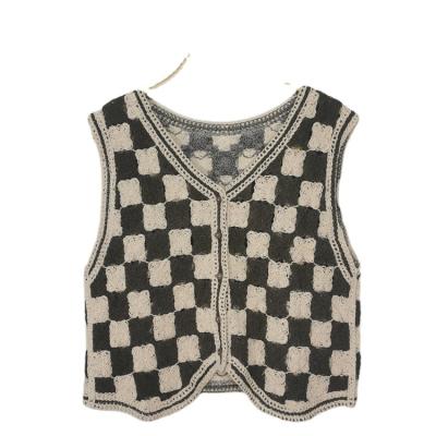 China 2022 New Anti-pilling Fashion Knit Tank Tops Flower Crochet Women's Elegant Knitted Sleeveless Vest Sweater Vest for sale