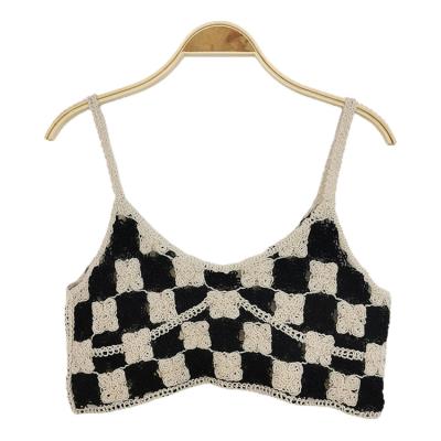 China Anti-pilling 2022 new fashion floral crochet tops summer vintage style camisole tank top pattern women crochet clothing crochet top for sale