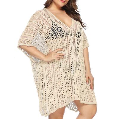 China Hot Selling Viable Women Plus Size Bohemia Crochet Dress Sexy Beach Swimwear Crochet Dress With High Quality for sale