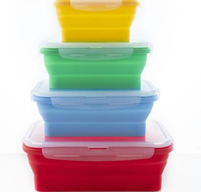 China China Factory Supply Stocked Direct Food Container Set Collapsible Folding Silicone Lunch Boxes Lunch Box for sale