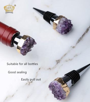 China China Wholesale Natural Group Smoky Colorful Rose Quartz Crystal Gemstone Wine Bottle Single Stopper for sale