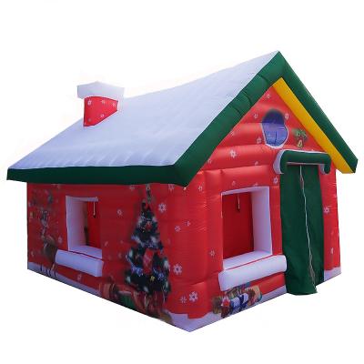 China Factory customized Nylon oxford fabric inflatable Christmas cottage christmas house for sale