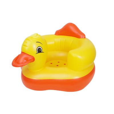 China Pvc Yellow quacker Bath Learning Seat Inflatable kids Chair for sale