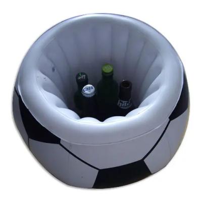 China Factory Custom PVC Inflatable Football Cooler Beverages Ice Bucket for sale