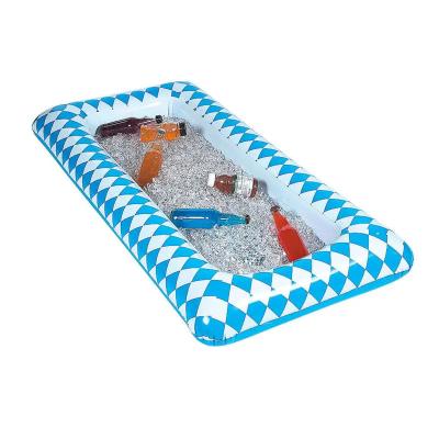 China Factory Custom Cheap PVC Inflatable Cooler Ice Bucket Floating Drink Holder for sale