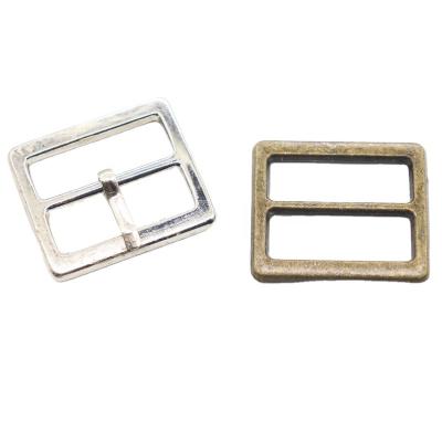 China Rectangular Pin Buckle Belt Buckle Sandal Zinc Alloy Parts White Nickel Bronze Metal Pin Buckle For Shoes for sale