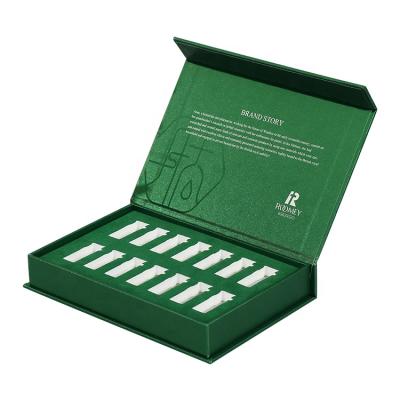 China Recycled Materials High Quality Matte Black Skin Care Set Box Gift Packaging With Custom Print for sale