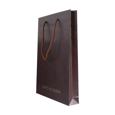 China 2019 Recyclable Handmade Red Paper Shopping Bags With White Logo , Paper Bag With Logo Printing for sale