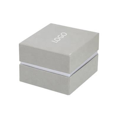 China Gray Ring Packaging Small Jewelry Packaging Boxes With Custom Logo Ring Box for sale