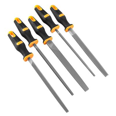 China 2022 Other New T12 Steel Rounds,Flats,Fair Half High Carbon,Round,Triangle,Square,5pcs Steel File Set,ABS plastic+TPR Rubber Grip for sale