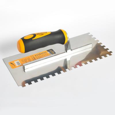 China FAIREST 2022 New SQUARE, carbon steel blade trowel with teeth, plastic+TPR handle for sale