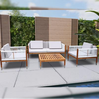 China Garden Weather Resistant Outdoor Furniture Wooden Sofa Set Outdoor Aluminum Patio Sofa Furniture for sale