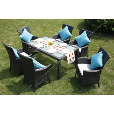 China Heavy Duty Home Garden Furniture Rattan Chair Outdoor Patio Furniture Wicker Weather Style Outdoor Dining Set for sale