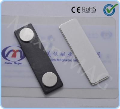 China Cost-effective high quality plastic magnetic name badge with 2-piece disc magnet for sale