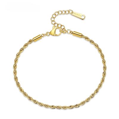 China 2022 European Adjustable Gold Plated Vintage Bangle Hop Jewelry Punk Hand Rope Bracelet for sale